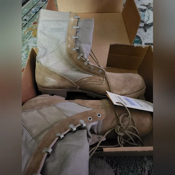 Belleville Combat Boots Hot Weather Type II Tan Suede Size 14N New with box - Picture 3 of 13